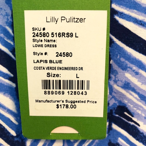 NWT Lilly Pulitzer Style Name: Lowe Dress Colour: Lapis Blue Size: Large - Picture 11 of 14
